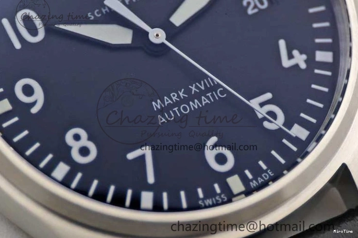 MIROTIME 0421 Vibrant Mark XVIII IW327001 SS M+F 1:1 Best Edition Black Dial on Black Leather Strap A 7055